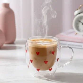 Mini Heart Double Walled Glass Mug