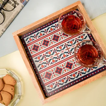 Indie Motifs Wooden Serving Tray