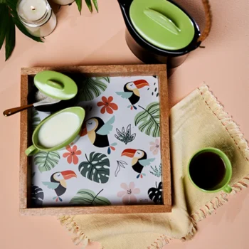 Mediterranean Twist Wooden Serving Tray