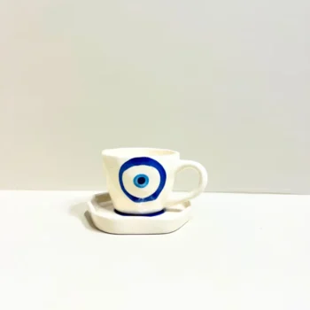 Midnight Nazar Evil Eye Ceramic Mug & Plate Set