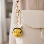 Handmade Crochet Bee Bag Charm / Keychain