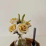 Mustard Gradient Crochet Thai Rose - Single