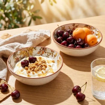 Summer Orchard Stoneware Serving Bowl | Floral Ceramic Pasta & Salad Bowl