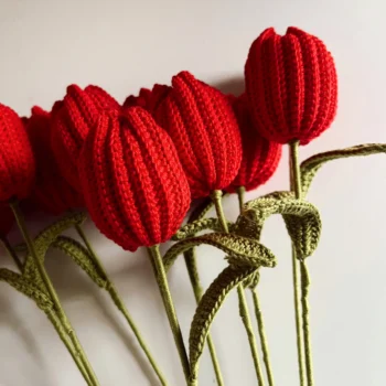 Crochet Red Tulip