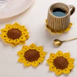 Crochet Sunflower Coasters (Set of 5)