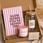 Slow down you're doing fine Gift Box – Candle, Journal & Glass tumbler