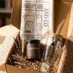 Coffeholic Aesthetic Gift Box – Candle, Tote bag, Glass tumbler & Keychain