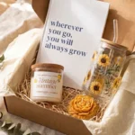Sunflower Gift Box – Candle, Journal, Glass Cup