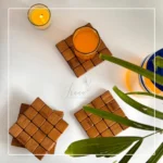 Isana Bamboo Coaster Set – 6 pcs