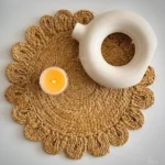 Sun Petal Jute Coaster – Handwoven Rustic Elegance