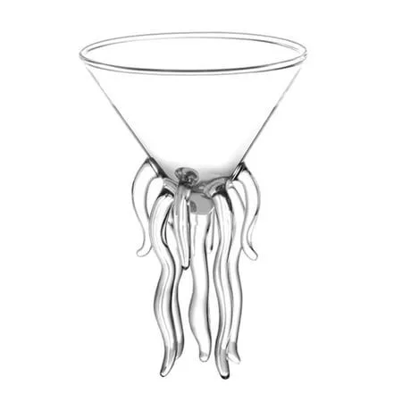 Handcrafted Jellyfish Cocktail Glass | Artistic Borosilicate Martini Glasses | Unique Marine-Inspired Stemware for Cocktails, Mocktails & Home Bar - Image 3